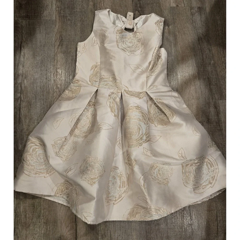 Children's Place Girls 12 Rose Pink Metallic‎ Pattern Fancy Dress